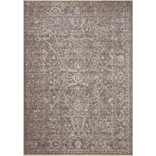 LOLOI II Vance Taupe/Dove 2 ft. 7 in. x 12 ft. Traditional Fringed Runner Area Rug