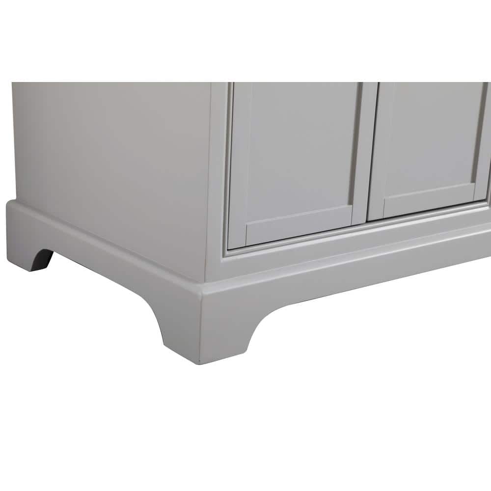 60" Light Grey Double Vanity Set with Marble Top