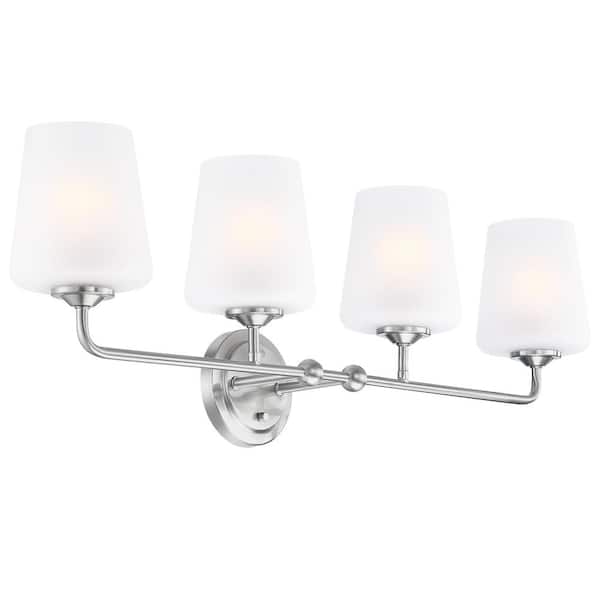 Stasia 34 in. 4-Lights Satin Nickel Vanity Light