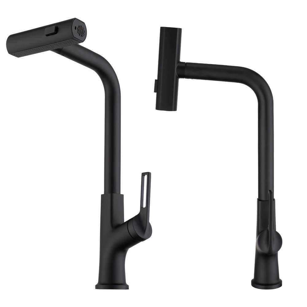 Single Handle Pull Down Sprayer Kitchen Faucet With Pull Out Sprayer in Mat