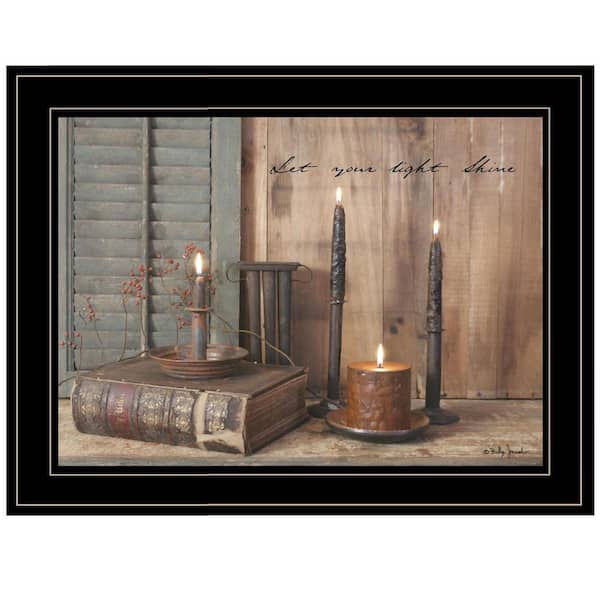 HomeRoots Charlie Let Your Light Shine 1-Piece Framed Wall Art 15 in. x 19 in.