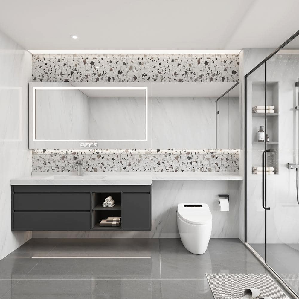 Silver Glass Terrazzo Subway Wall Tile 3'' x 6''