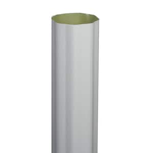 PRO 3 in. x 10 ft. White Aluminum Corrugated Round Downspout