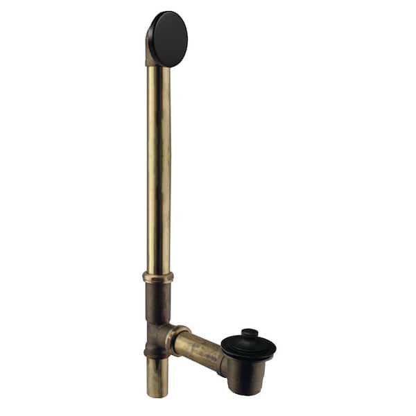 Westbrass 22 in. Brass Bath Waste and Overflow in Matte Black