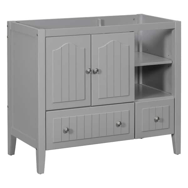 Unbranded 18.03 in. W x 36 in. D x 32.13 in. H Bath Vanity Cabinet without Top in Gray
