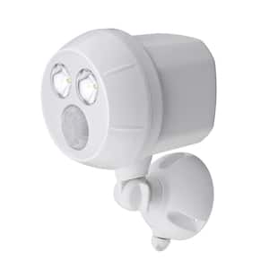 Outdoor UltraBright 400 Lumen Battery Powered Motion Activated Integrated LED Spotlight, White