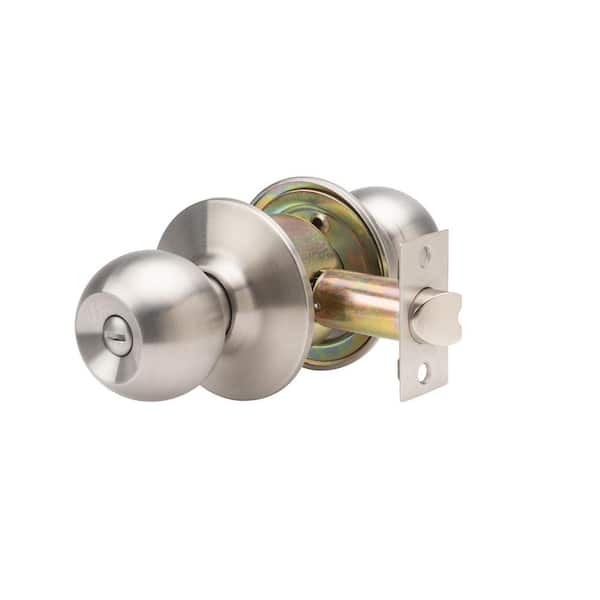 Global Door Controls GLC Series Brushed Chrome Grade 3 Commercial/Residential Privacy Door Knob with Lock