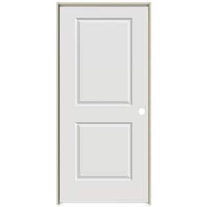 30 in. x 80 in. Smooth Carrara Left-Hand Solid Core Primed Molded Composite Single Prehung Interior Door