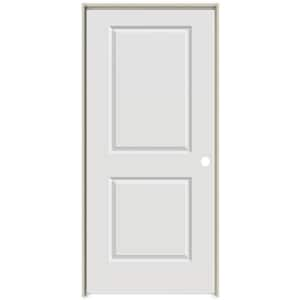 28 in. x 80 in. Smooth Carrara Left-Hand Solid Core Primed Molded Composite Single Prehung Interior Door