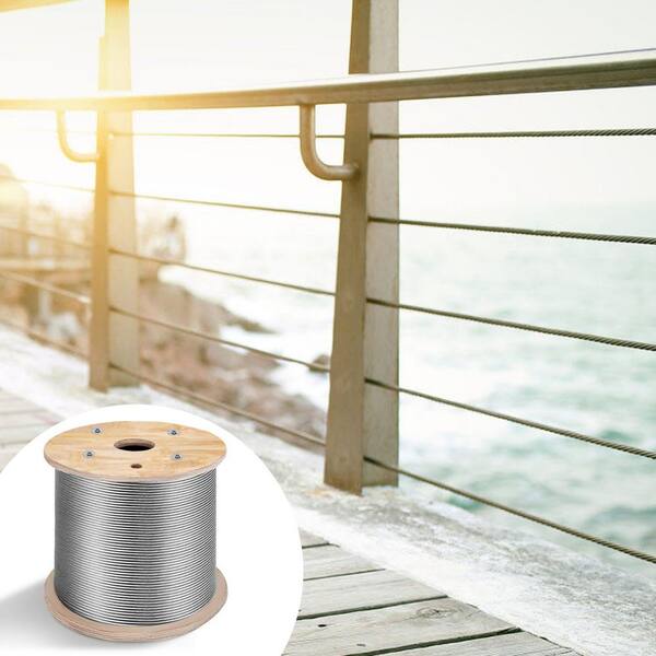 3/16 In. 7x19 Stainless Steel Aircraft Cable Reel 500FT. Stainless Steel Cable T304 Wire Rope Winch Cable Replacement