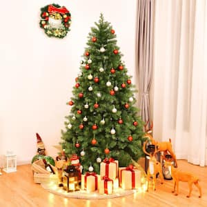 7 ft. Green Pre-Lit PVC Spruce Hinged Artificial Christmas Tree with 700 Lights