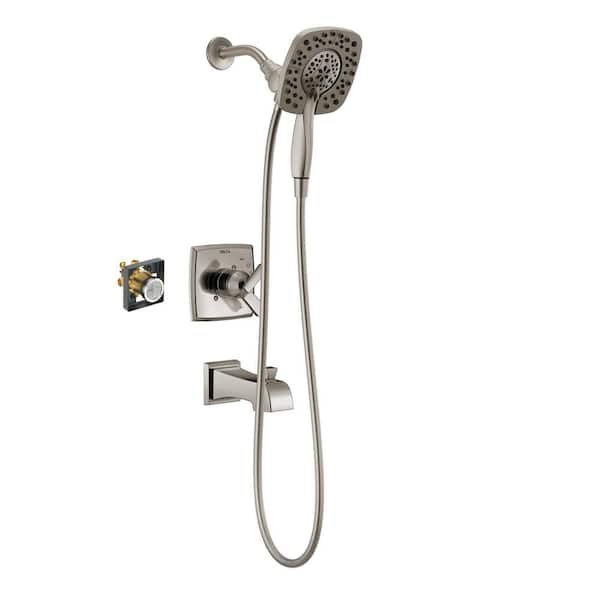Ashlyn In2ition Single Handle 4-Spray Tub and Shower Faucet 1.75 GPM in Stainless Valve Included