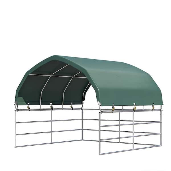 RanchPro 12 ft. x 12 ft. Forest Green Heavy-Duty Round Livestock Corral Shelter and Canopy Kit