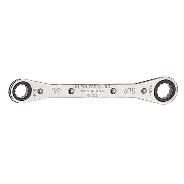 Klein Tools 3/8 in. x 7/16 in. Ratcheting Box Wrench