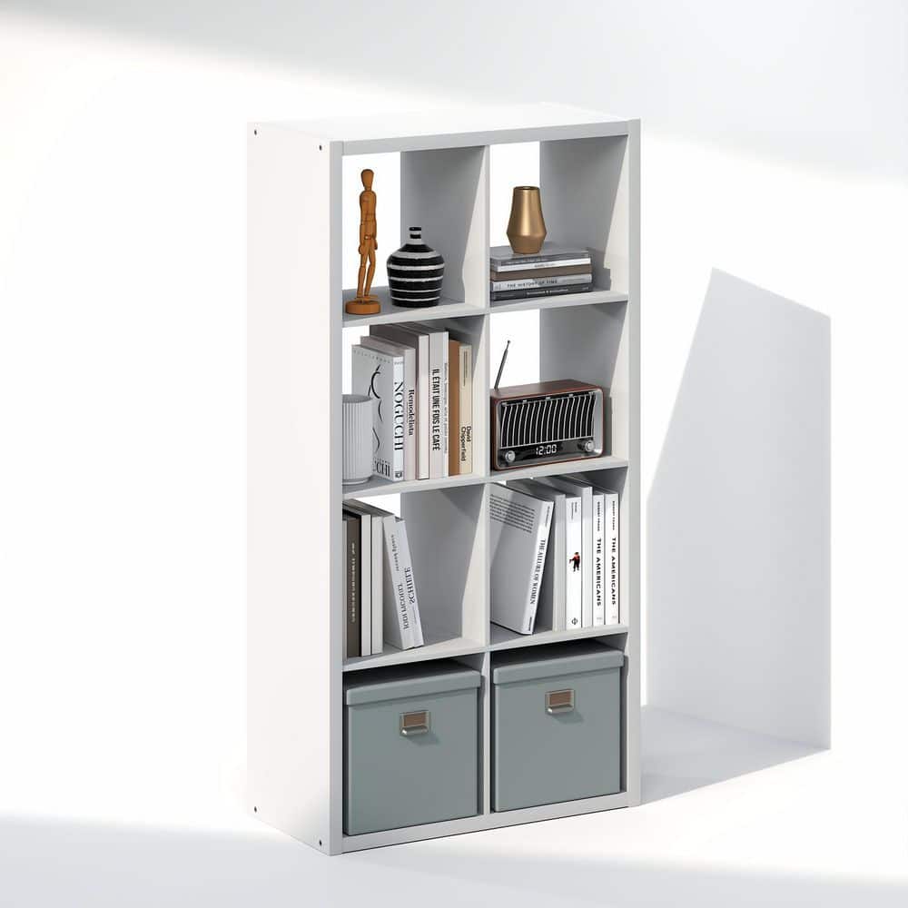 Cubicle White 8-Cube Media Storage Shelf with 1.2 Extra Thick Vinyl Record Storage