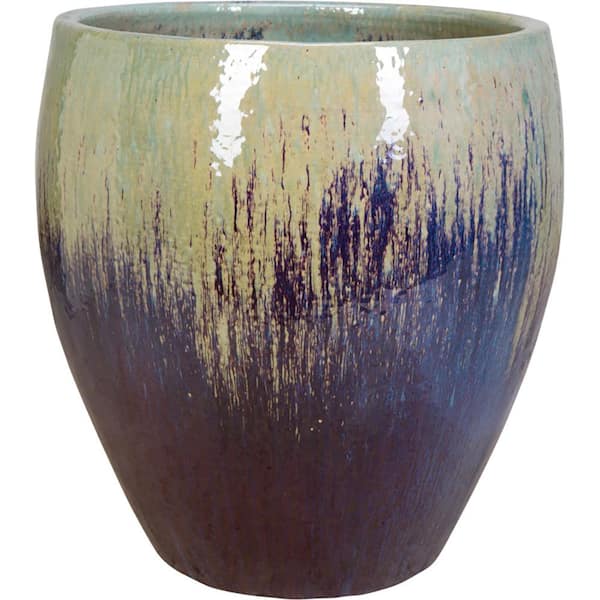 Unbranded 23.5 in. Wisteria Ceramic Top Cut Planter