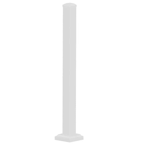 Weatherables 3 in. x 3 in. x 3-1/6 ft. Textured White Aluminum Post Kit