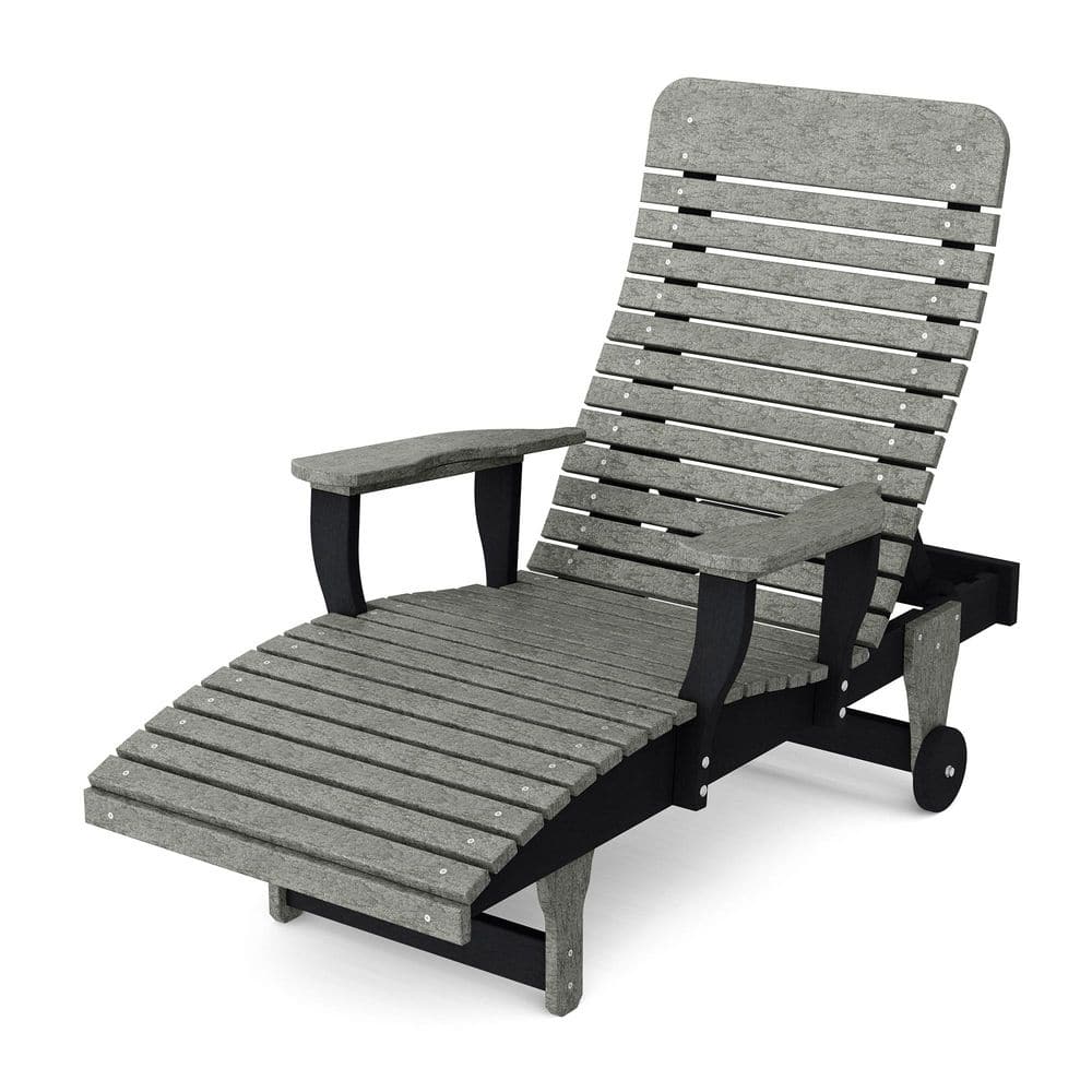 Signature Dark Gray and Black HDPE Plastic Outdoor Chaise Lounge price history on PriceWatchPro