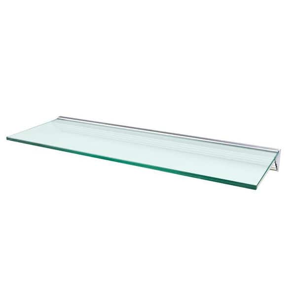 Wallscapes Glacier Opaque Glass Shelf with Silver Bracket Shelf Kit (Price Varies By Size)