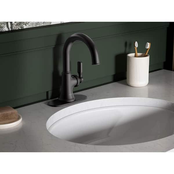 Paces Single Handle Single Hole Bathroom Faucet in Matte Black