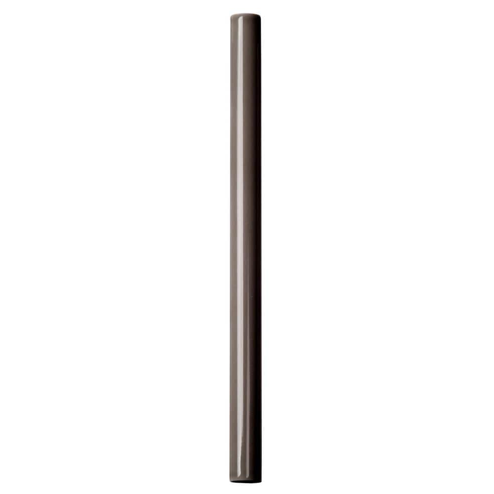 Dark Gray Polished Ceramic 12" Pencil Liner Tile Trim