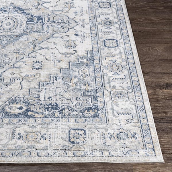 Gilboa Gray/Navy 8 ft. x 10 ft. Indoor Area Rug