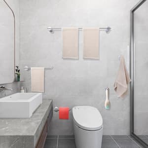5-Piece Bath Hardware Set Accessory Included Towel Rack&Toilet Paper Holder&Towel Hook in Brushed Nickel