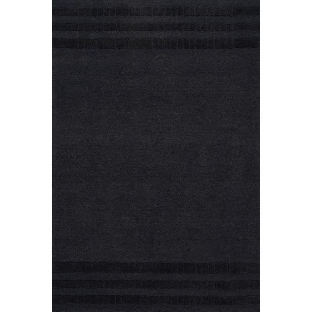 RUGS USA Carmeon Hamilton x Rugs Barron Solid Bohemian Wool Black 6 ft ...