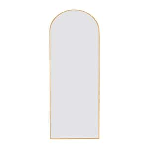 71 in. H x 23.6 in. W Modern Arched Shape Framed Gold Standing Mirror Full Length Floor Mirror