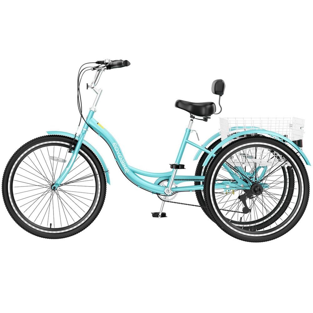 BOZTIY 24 in. Adult Tricycle 7-Speed 3 Wheel Bike Adult Tricycle
