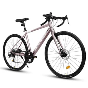 26 in. Pink Adult Light Weight Aluminum Frame Racing Commuting Road Bike, Disc Brakes, 16-Speed