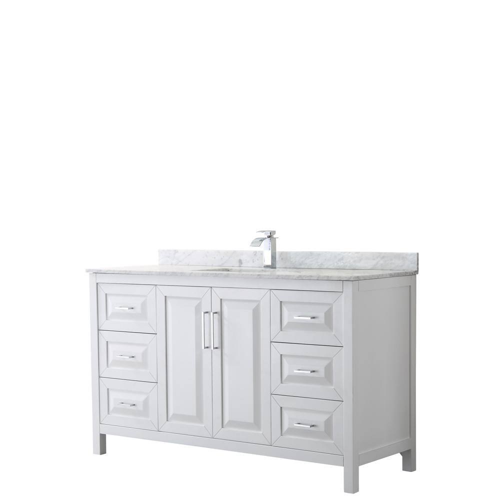 and No Mirror Wyndham Collection Daria 60 inch Single Bathroom Vanity in Dark Gray No Countertop No Sink