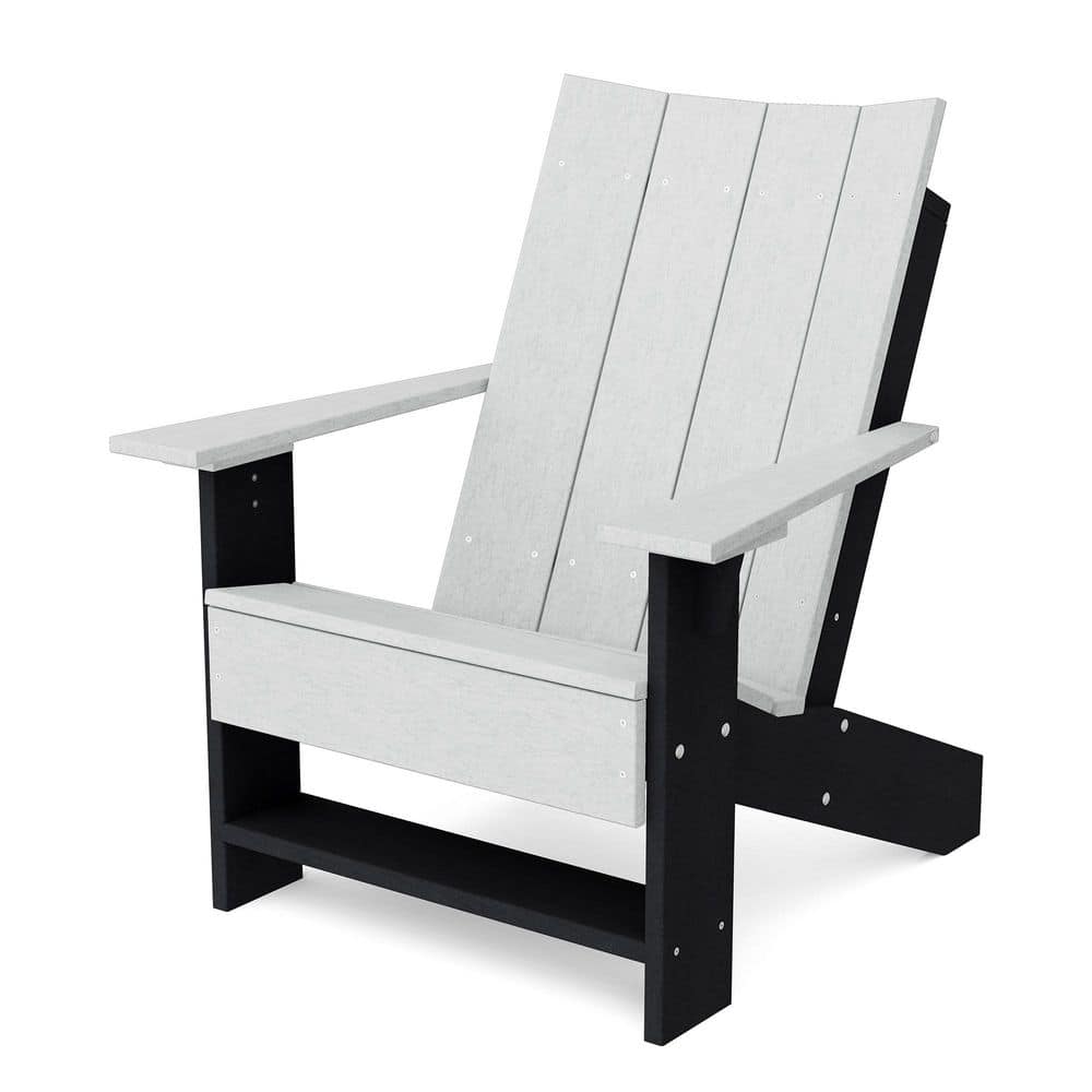Contemporary Light Gray and Black Plastic Outdoor Adirondack Chair price history on PriceWatchPro