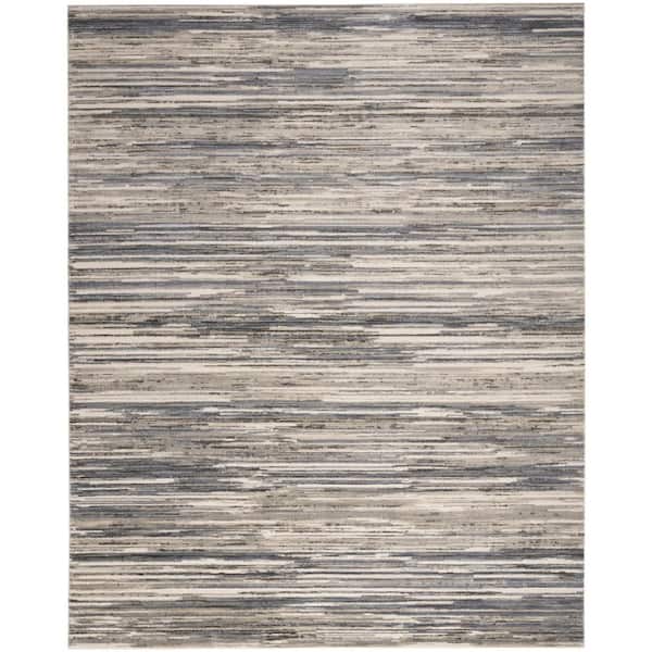 Nourison Serenity Home Ivory Grey Blue 5 ft. x 7 ft. Abstract Contemporary Area Rug