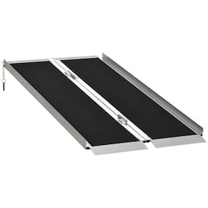 5 ft. Portable Wheelchair Ramp Aluminum Threshold Mobility Single-fold for Scooter with Carrying Handle