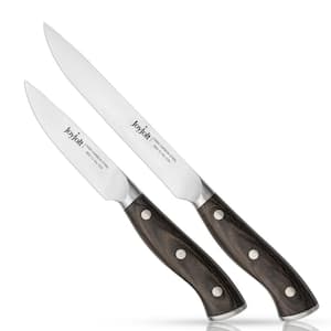 5.5 in. High-Carbon Steel Full Tang Kitchen Knife Utility Carving Knife with Pakkawood Handle (Set of 2)