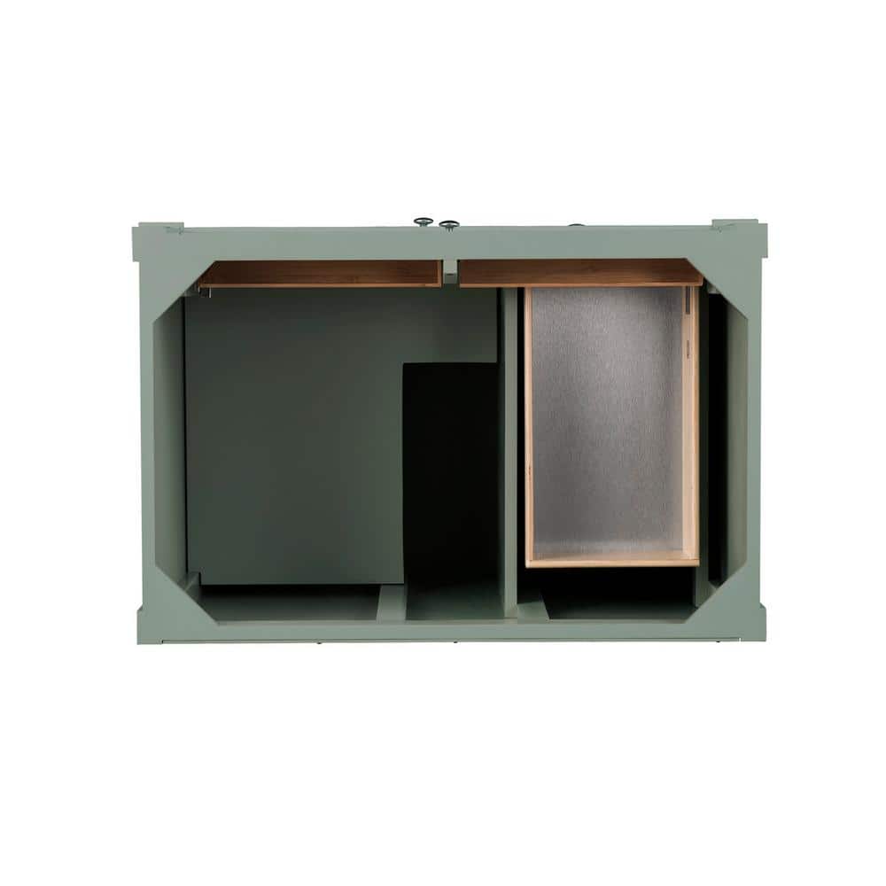 Smokey Celadon 36" Solid Wood Single Bathroom Vanity Base