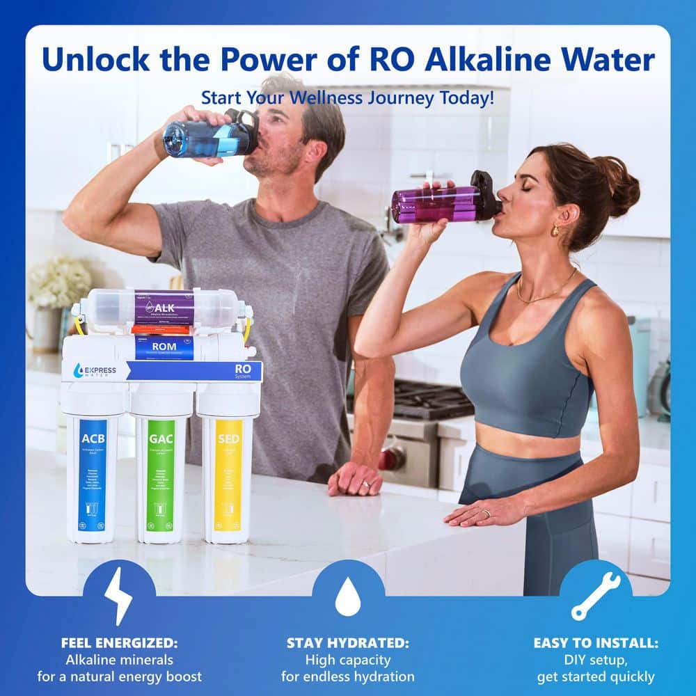 Express Water 10-Stage 50 GPD Alkaline RO Under-Sink Filtration System