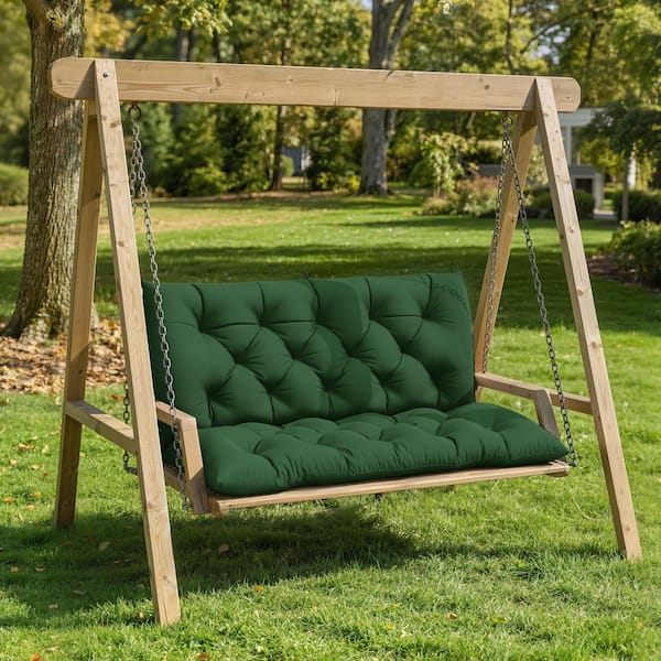 60 in. x 40 in. 2-3 Seater Patio Contoured Replacement Bench Cushion Outdoor Porch Swing Cushion Cushion Green