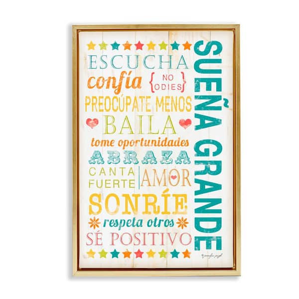 Stupell Industries Dream Big Guide by Jennifer Pugh Gold Floater Frame Typography Graphic Art Print 25 in. x 17 in.