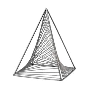 Risley Gray Metal Pyramid Decorative Object