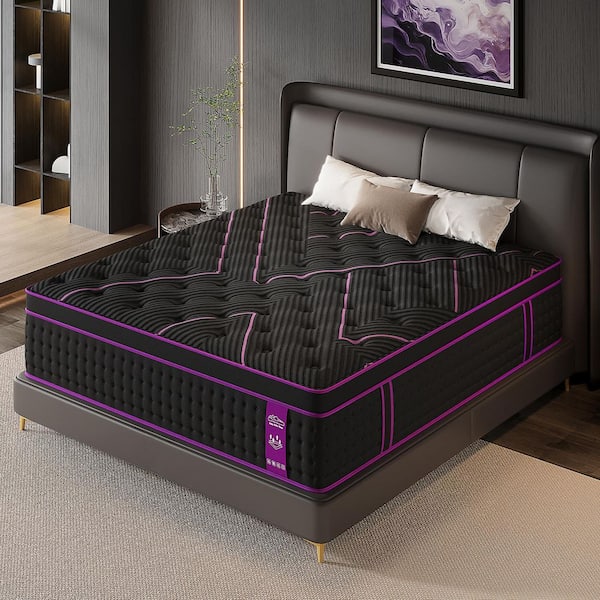 LuckyLotus Queen Medium Firm Cooling Memory Foam Hybrid