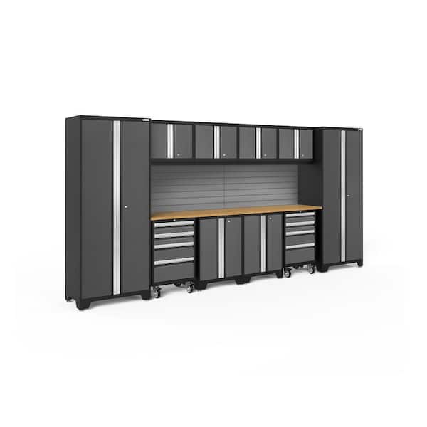 NewAge Products Bold Series 12-Piece 24-Gauge Steel Garage Storage System in Charcoal Gray (156 in. W x 77 in. H x 18 in. D)
