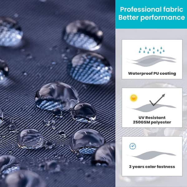 Double Top 13 ft. x 10 ft. Aluminum 360° Rotation Cantilever Patio Umbrella in Navy Blue with 260 lbs. Umbrella Base