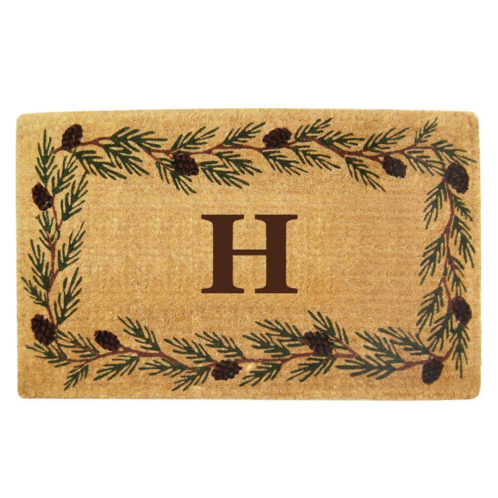 Heavy Duty Evergreen Brown 22 in. x 36 in. Coir Monogrammed H Indoor Outdoor Door Mat price history on PriceWatchPro