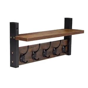 Cubilan 15.7 in. W x 4.5 in. D Decorative Wall Shelf, Rustic Hanging Shelf  Mounted Coat Rack DW9L130 - The Home Depot