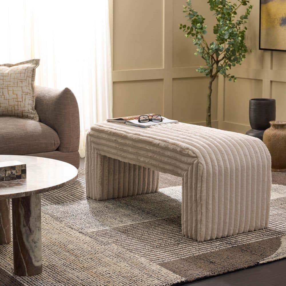 Arihana 18 in. Beige Entryway Bench price history on PriceWatchPro