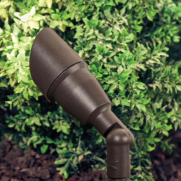 Low Voltage 7.5 in. Textured Architectural Bronze Hardwired Outdoor Weather Resistant Spotlight with No Bulbs Included
