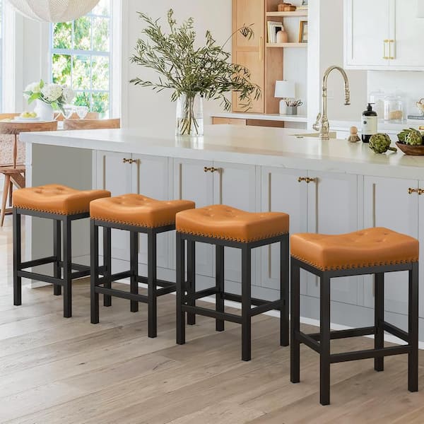 Leather cushion 2025 bar stools