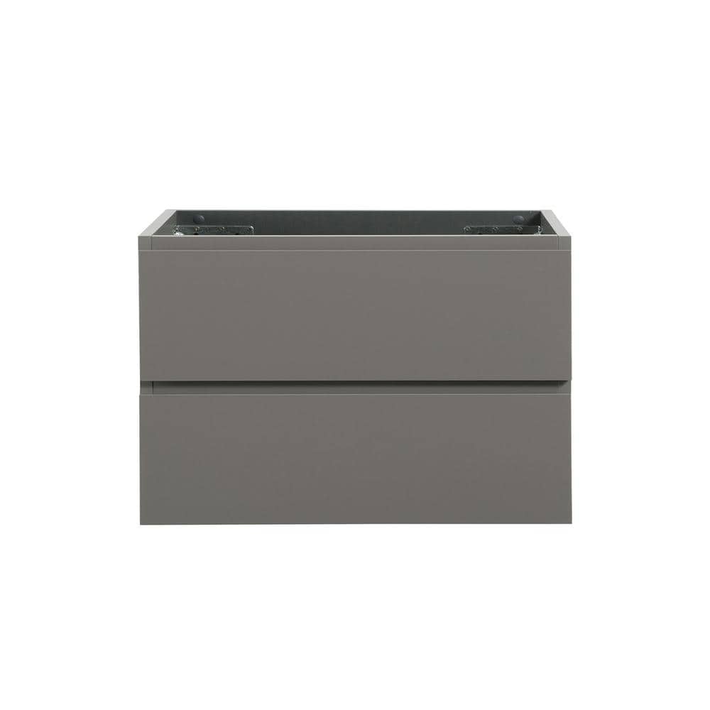 30-Inch Gray MDF Floating Bathroom Vanity with Soft Close Drawers